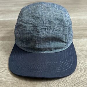 Gustin Cone Mills 6.5 Oz Indigo Chambray 5 Panel Camp Hat USA Made Cotton Denim